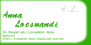 anna locsmandi business card